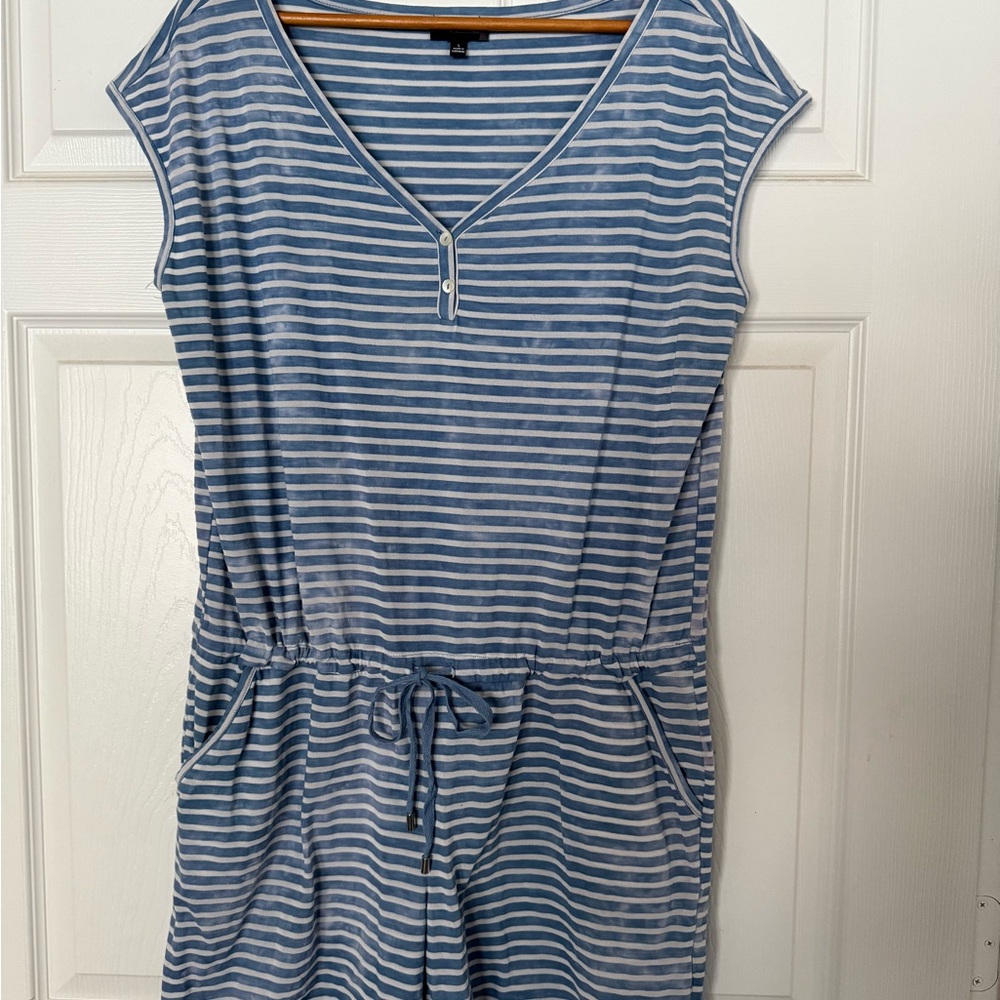 The Limited Blue and White Striped Romper